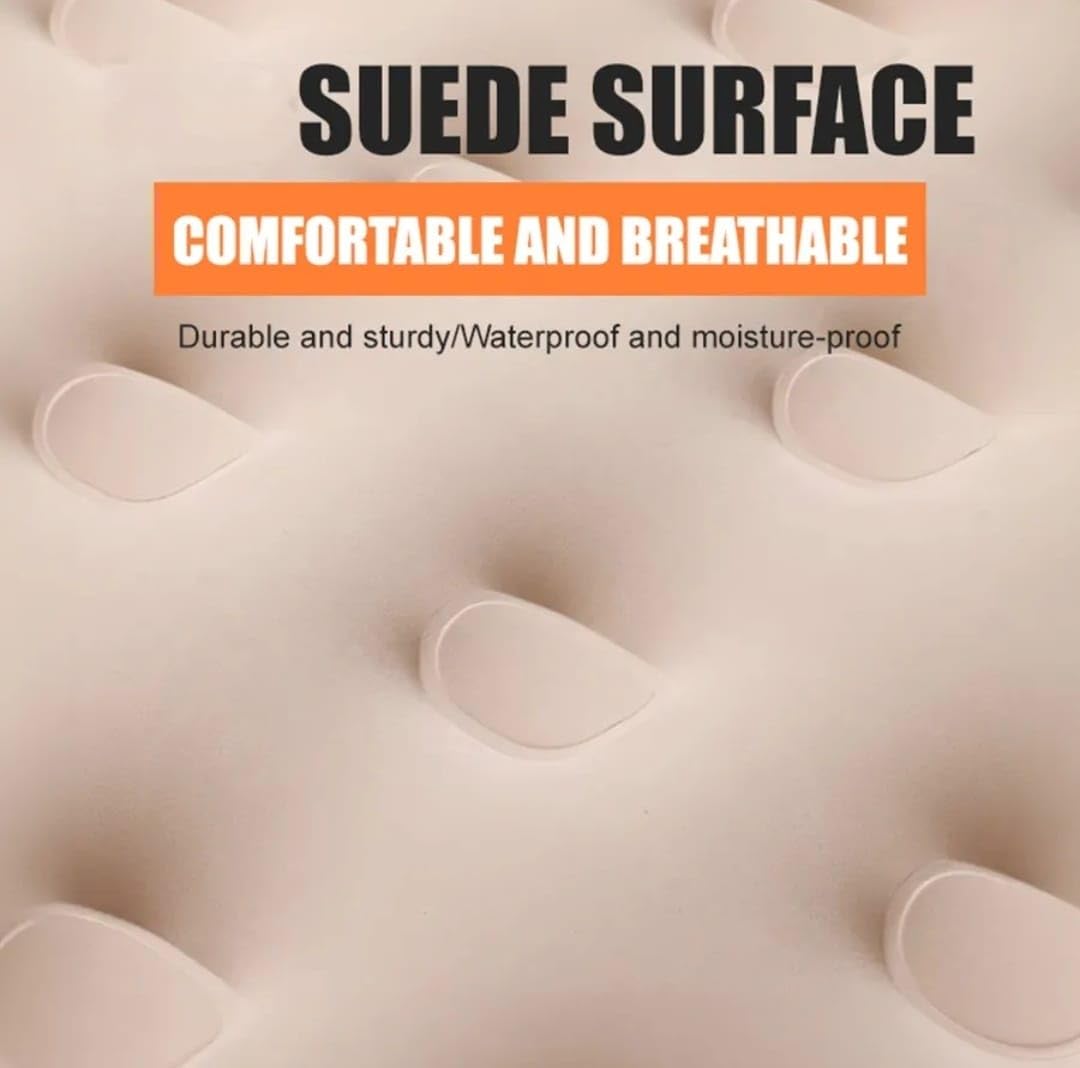 WTEZ Single Inflatable Bed with Air Pump | Portable Air Mattress for Camping, Travel & Guest Use | Waterproof Puncture-Resistant PVC | Single Size Airbed for Home & Outdoor (198 x 100 x 40 CM)