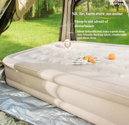 WTEZ Single Inflatable Bed with Air Pump | Portable Air Mattress for Camping, Travel & Guest Use | Waterproof Puncture-Resistant PVC | Single Size Airbed for Home & Outdoor (198 x 100 x 40 CM)